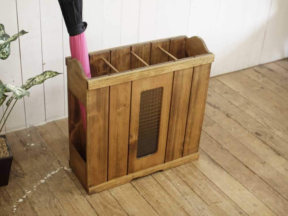 Amazon｜木製傘立て チェッカーガラス 50×20×50cm アンティーク
